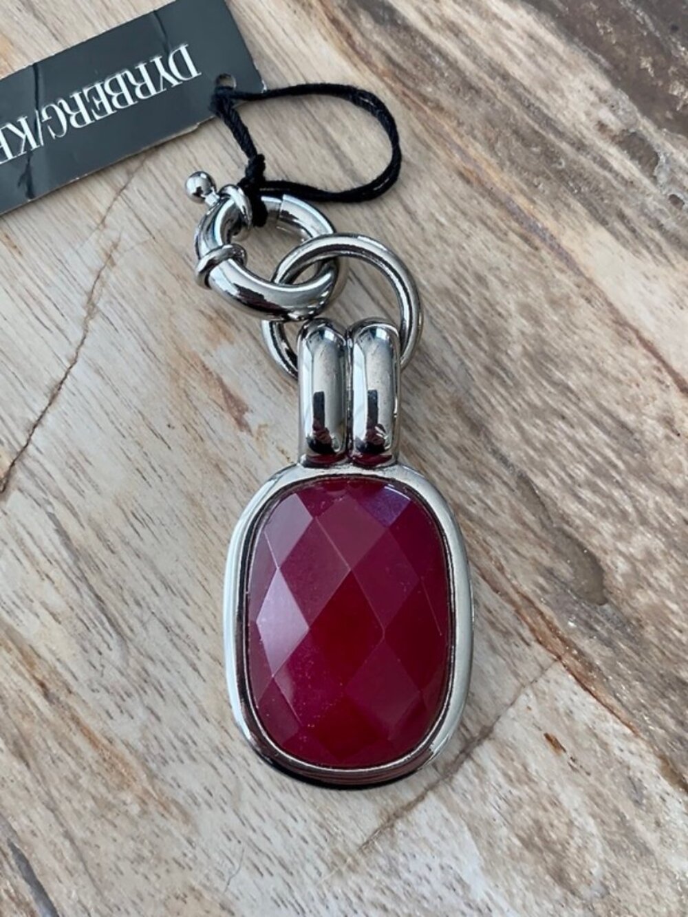 Dyrberg/Kern Marsa large faceted pink jade pendant
